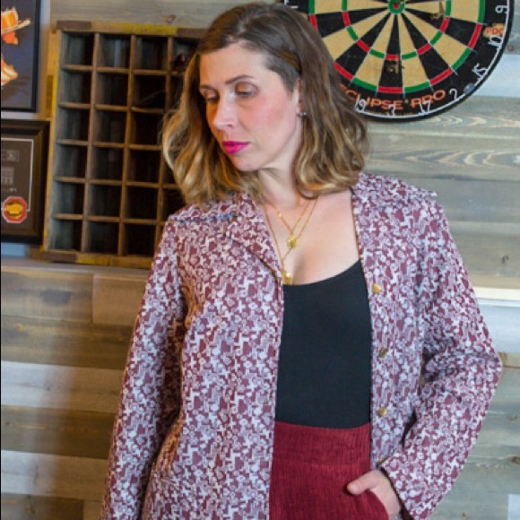 Vintage 70’s Shirt Jacket Burgundy - Picture 4 of 4